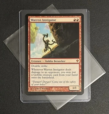MtG ‘Warren Instigator’ 154/249 Zendikar WotC 2009 mythic red goblin unplayed NM - Image 1 of 3
