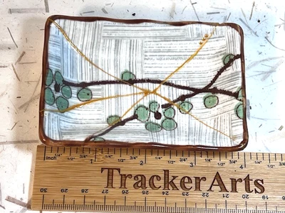 Técnica de reparación estilo japonés Kintsugi, plato de cerámica japonés hecho a mano, en muy buen estado Foto 1 de 4