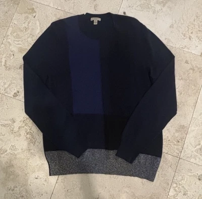 Suéter tejido azul marino Burberry para hombre talla grande Foto 1 de 3