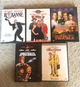 Comedy DVD Lot Office Space, Spaceballs, Kingpin, Roxanne, Nothing But Trouble - Imagen 1 de 2