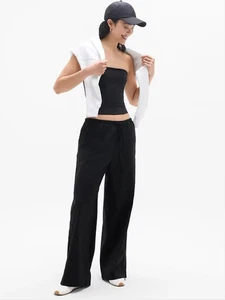 Athleta Paradise Mid Rise Wide Leg Pant PANTS XS Black NWT #605966 - Picture 1 of 4