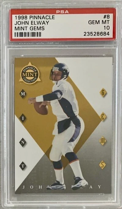 1998 Pinnacle #8 John Elway Gems POP 1 Broncos - Image 1 of 1