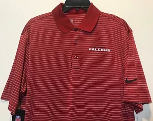 NUEVO $65 Atlanta Falcons Nike Para Hombre Dri-Fit Polo Vestido Camisa Rojo Rayas ATL - Imagen 1 de 12