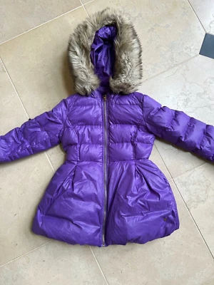 Juicy Couture Girl Warm Winter Purple Down Jacket Puffer Coat, Size L GUC - Image 1 of 4