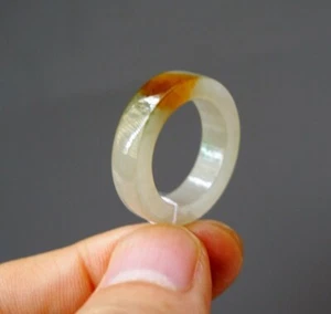 17.7mm US 7 1/2 Certified Grade A Natural Icy Fei cui Jade jadeite Ring 2313 - Picture 1 of 11