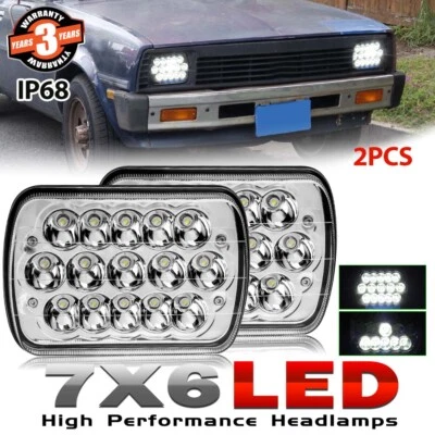 Par de faros LED PUNTO 7x6"" 5x7"" haz alto/bajo para Mitsubishi Mighty Max Nissan Foto 1 de 4