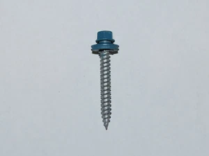 METAL ROOFING SCREWS Bag of 250 Caribbean Blue 1-1/2" Pole Barn Siding Roof - Picture 1 of 4