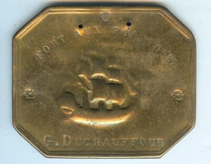 Plaque de métier - PARIS fort aux poissons G. DUCHAUFFOUR modèle 1854 - Picture 1 of 2