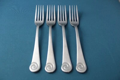 4 Salad Forks Robert Welch AMMONITE SATIN 18/10 Stainless China 6 3/4" - Image 1 of 4
