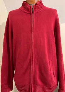 LL Bean Full Zip Pullover M Baumwolle Rot  - Bild 1 von 3