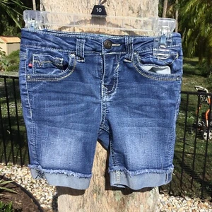 Vigoss Girls Jeans Shorts Owl Embroidered Pockets Size 5 - Picture 1 of 3