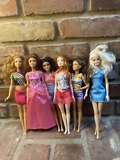 Barbie Dolls Lot Of 6 Diverse Dressed Fashionistas Barbie Dolls. Good Condition
