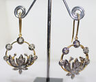 1.50cts Rose Schliff Diamant Antik Viktorianisch Look 925 Silber Hänger Ohrring