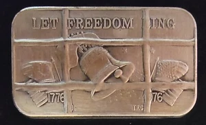 1976 Let Freedom Ring CANCELED TRG GreatHouse Production-999 Silver 1 Oz Art Bar - Picture 1 of 3