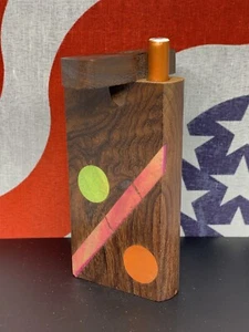 4" DUGOUT BOX ONE POCKET WOODEN FLOWER USA PIPE TOBACCO SMOKING BOWL ONE HITTER  - Picture 1 of 12