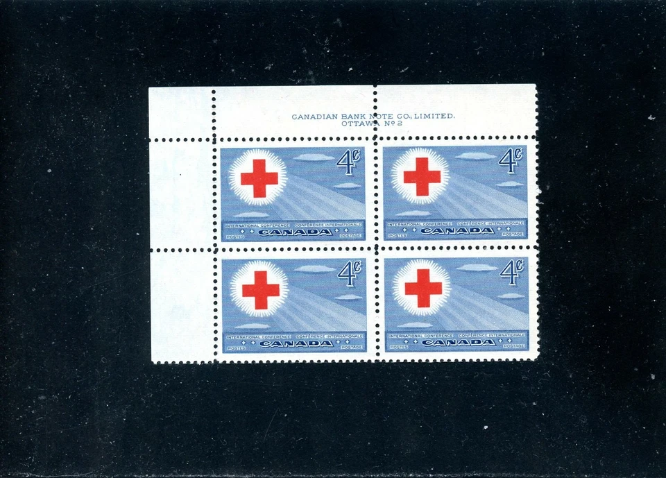 LOTE 94286 COMO NUEVO 317 P2 UL PLACA BLOQUE CRUZ ROJA SÍMBOLO CONFERENCIA EMITIDO 1952 Foto 1 de 1