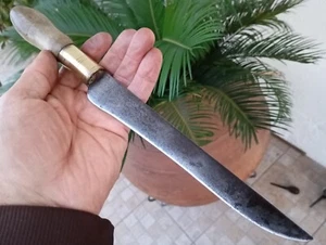 Antikes großes Messer in H.Q Kohlenstoffstahl altes Bauernhofwerkzeug sehr scharf um Tiere zu töten - Bild 1 von 15