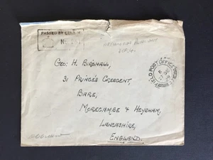 T GB 1939 FIELD POST OFFICE 27 PMK ON COVER CENSOR 251 TO MORECAMBE GB - Picture 1 of 2