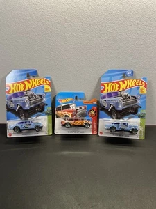 Lotto di 3 Hot Wheels! CHEVY BEL AIR GASSER '55 blu e rosso - Foto 1 di 2