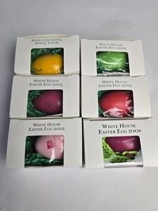 White House Easter Egg Roll Wooden Egg In Box, Lot of 6, George W. Bush Era - Picture 1 of 18