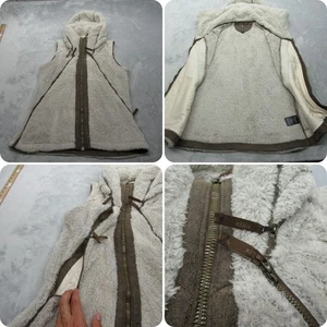Chaleco de vuelo KUHL para mujer mediano crema difuso estiba capucha cremallera completa chaqueta sin mangas - Imagen 1 de 12