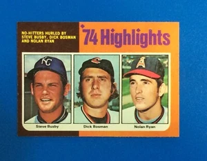 1975 Topps #7 Highlights Nolan Ryan Busby Bosman No Hitters b NM/MT sharp! - Picture 1 of 2