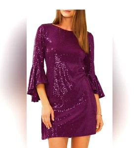 Vince Camuto V980 Arresting Plum October Dress Womens Size Large Msrp $89.00 - Picture 1 of 4