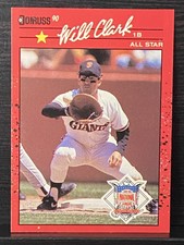 1990 Donruss Baseball Card 707 Will Clark National League All Star SR