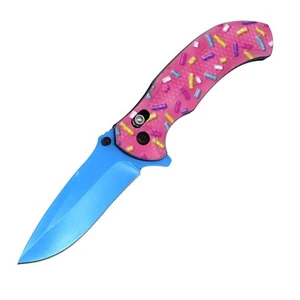 Cuchillo Plegable Cerrado de Eje Asistido por Resorte 4.75" Rosa Sprinkles - Imagen 1 de 1