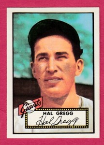 1952 Topps Reprint # 318 Hal Gregg - New York Giants
