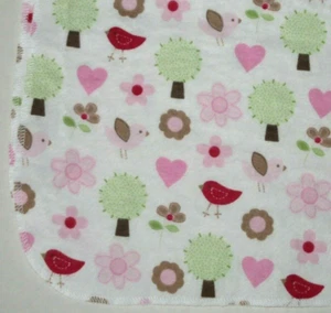 Carters Just One Year Bird Tree Heart Flower Baby Blanket Flannel Cotton Girl - Picture 1 of 3