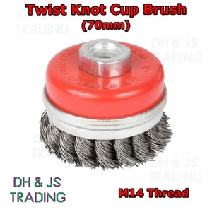 Abracs Twist Knot Cup Brush 70mm - Wheel Crimp Cup Angle Grinder Rotary Steel - Picture 1 of 1