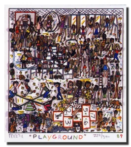 James Rizzi "PLAYGROUND" Magnet / Magnetico Dopo Costruzione 3D Del 1981 - Bild 1 von 1
