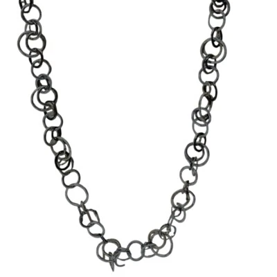 Collar de cadena de eslabones multicírculo Alfani negro plata tono dorado joyería de moda Foto 1 de 4