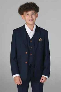Boys 3 Piece Tailored Fit Wedding Party Suit - Picture 1 of 7