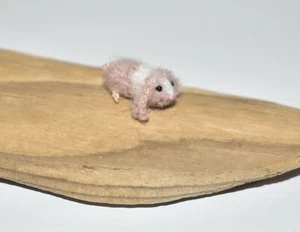 Dollhouse Miniature Ooak Artist Bunny 0.8" Mohair Floppy Eared Bunny Lover Gift - Picture 1 of 7