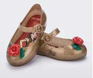 Mini Melissa x Disney Mini Sweet Love Princess Belle Mary Jane Flats Size 10 - Picture 1 of 7
