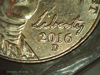 2016-D Jefferson Nickel 5FS Five full steps Diechip on Liberty JNF error P5F4 - Image 1 of 4