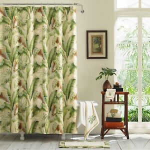 new Tommy Bahama GREEN LEAF PALMIERS 72 x 84 inch Extra Long Shower Curtain