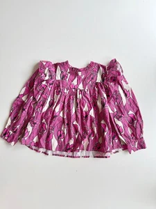 Girls' MORLEY Rodeo Pink Twist Floral Print Cotton Ruffle Trim Shirt, Size 8 - Picture 1 of 10