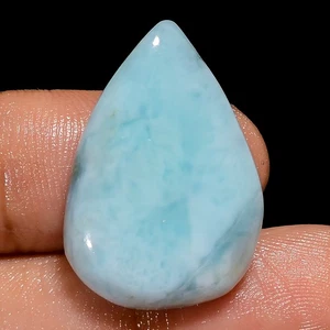 Piedra preciosa cabujón natural en forma de pera Larimar 20,4 quilates 26X17X5 mm GC-38335 - Imagen 1 de 2