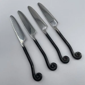 Gourmet Settings Treble Clef Stainless Dinner Knives X4 Flatware Fiddlehead - Picture 1 of 4