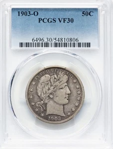1903-O BARBIERE MEZZO DOLLARO PCGS VF30 - Foto 1 di 4