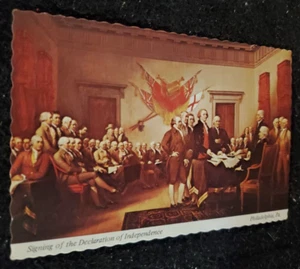 FIRMA LA DICHIARAZIONE DI INDIPENDENZA - PHILADELPHIA, PA Cartolina/circa 1976 - Foto 1 di 2