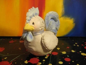 "Stuffed Toy Chicken" Cute Resin MIniature Figurine with Blue Cloth Ribbon - Imagen 1 de 5