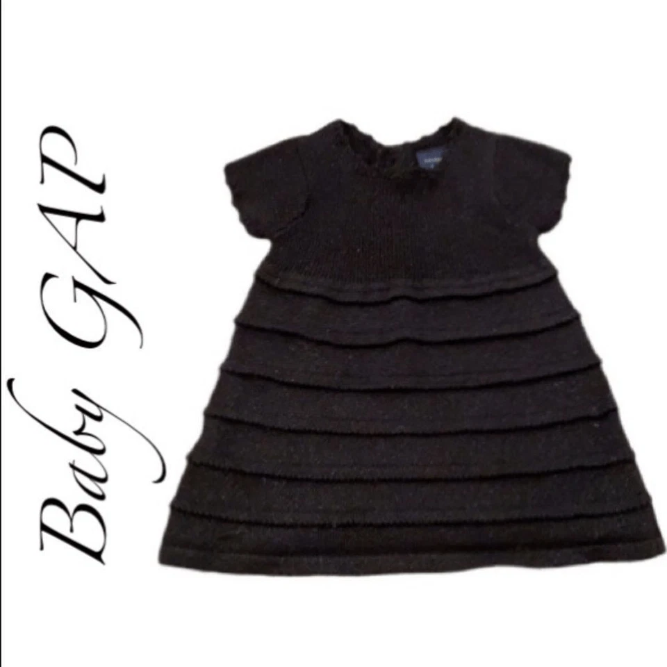 Vestido Bebé Gap Negro Tejido Plateado Manchas Informal o Elegante Infantil Talla 0-3 Meses Foto 1 de 4