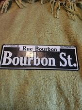 Vintage Bourbon Street New Orleans Rue Bourbon Metal Sign