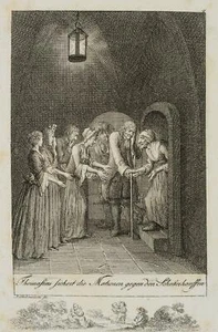 D. CHODOWIECKI (*1726), Befreiung einer beschuldigten Zauberin,  1800, Rad. - Bild 1 von 4