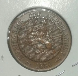 1886 Netherlands 2 1/2 Cent . High grade - Picture 1 of 2