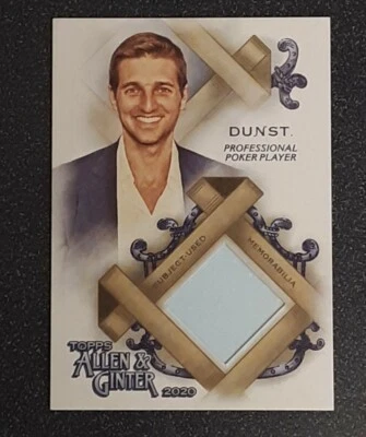 2020 Topps Allen & Ginter Tony Dunst #FSRA-TD Memorabilia Poker Pro - Image 1 of 3